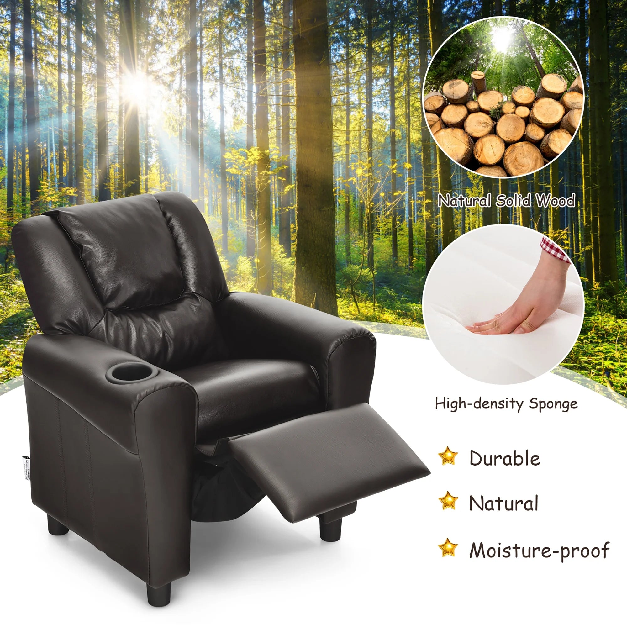 Kids Leather Recliner Chair